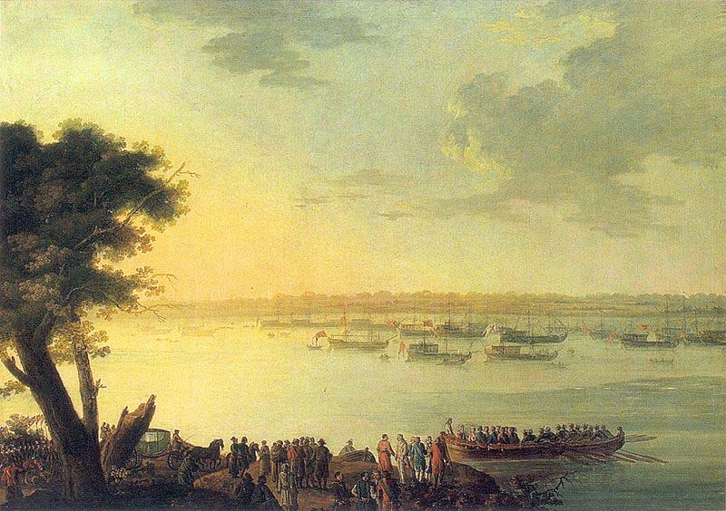 Catherine II leaving Kaniow in 1787.